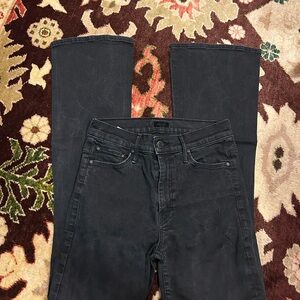 MOTHER the weekender black high rise flare jeans